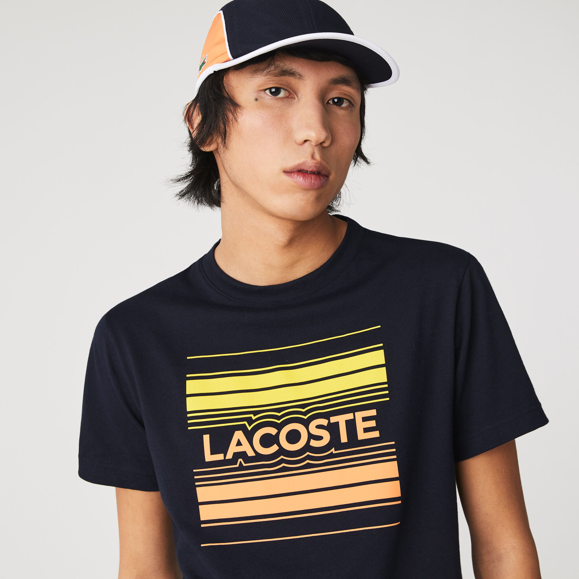Black and yellow lacoste shirt sales