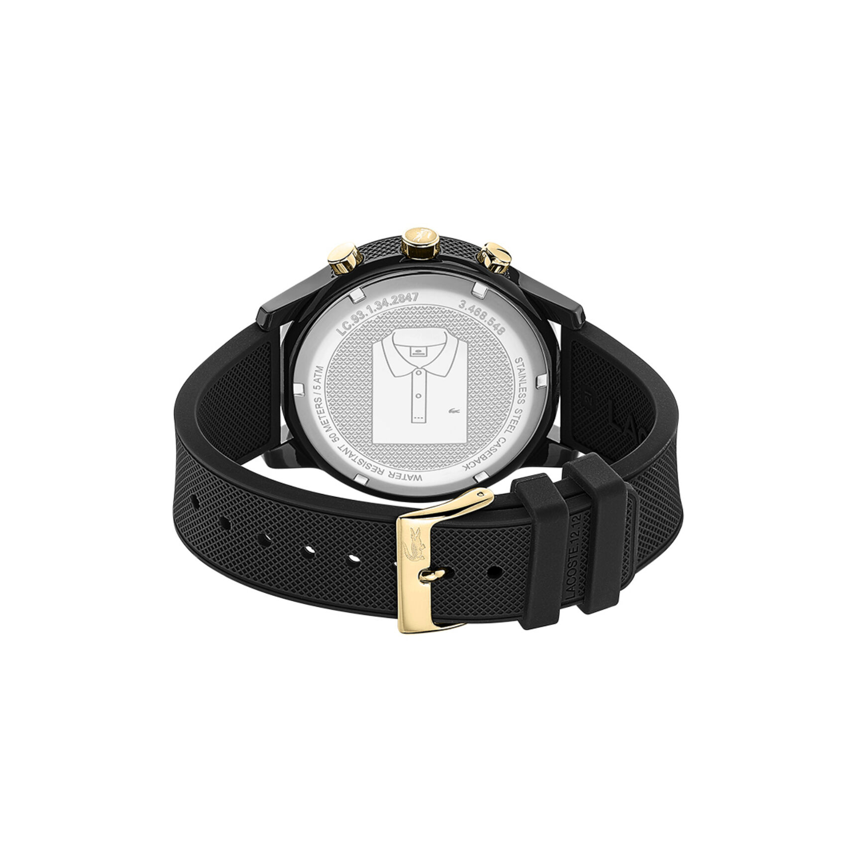 ساعة للرجال Lacoste.12.12 بسوار أسود سيليكون بتأثير البيتيه بيكيه ساعة للرجال Lacoste.12.12 بسوار أسود سيليكون بتأثير البيتيه بيكيه