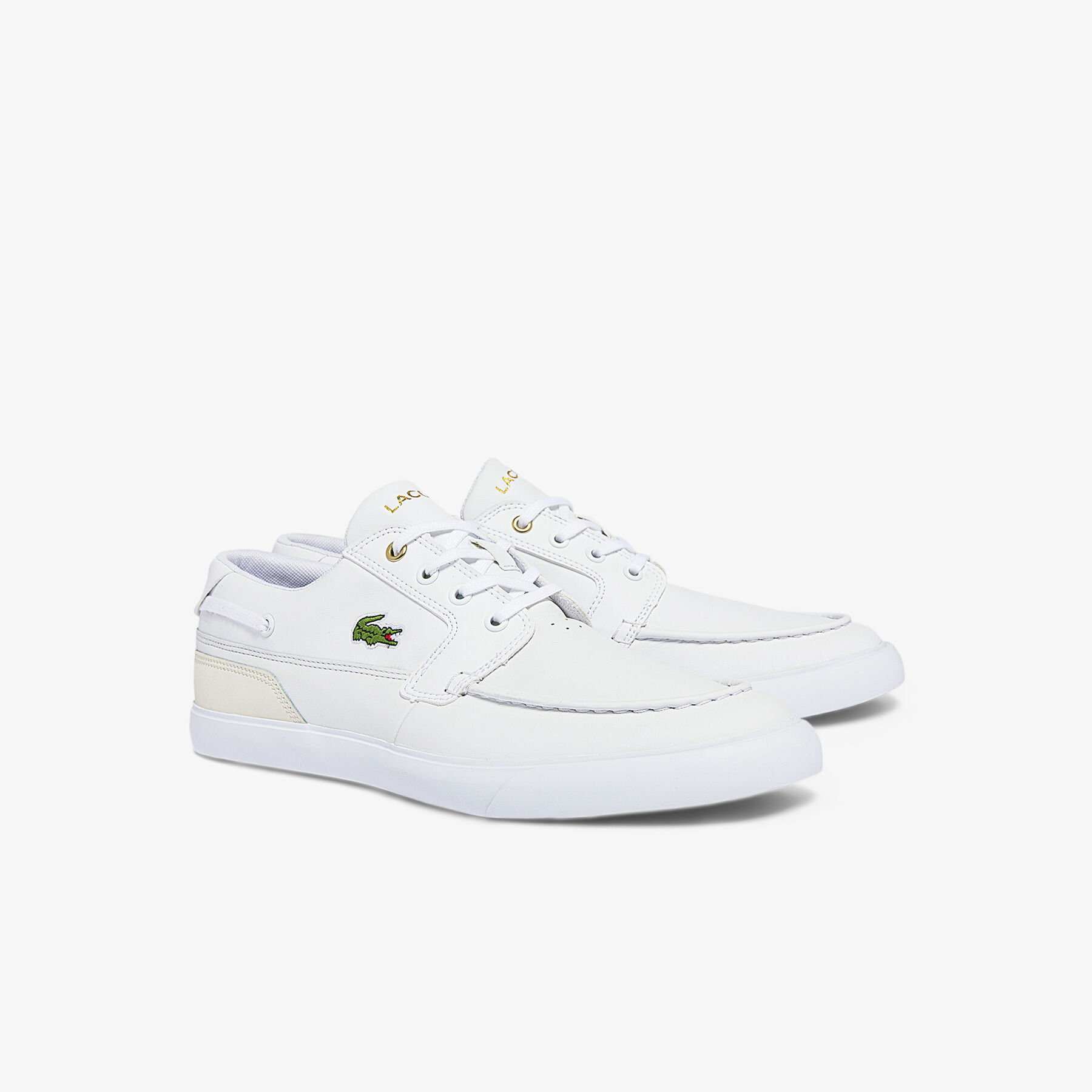 lacoste men s bayliss deck leather and synthetic boat shoes