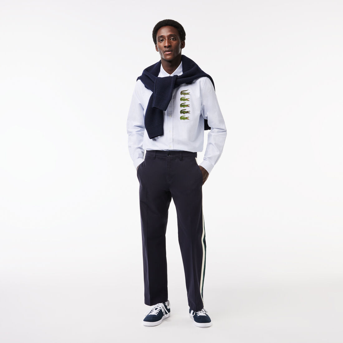 قميص قطن مخطط بقصّة عادية للرجال قميص قطن مخطط بقصّة عادية للرجال