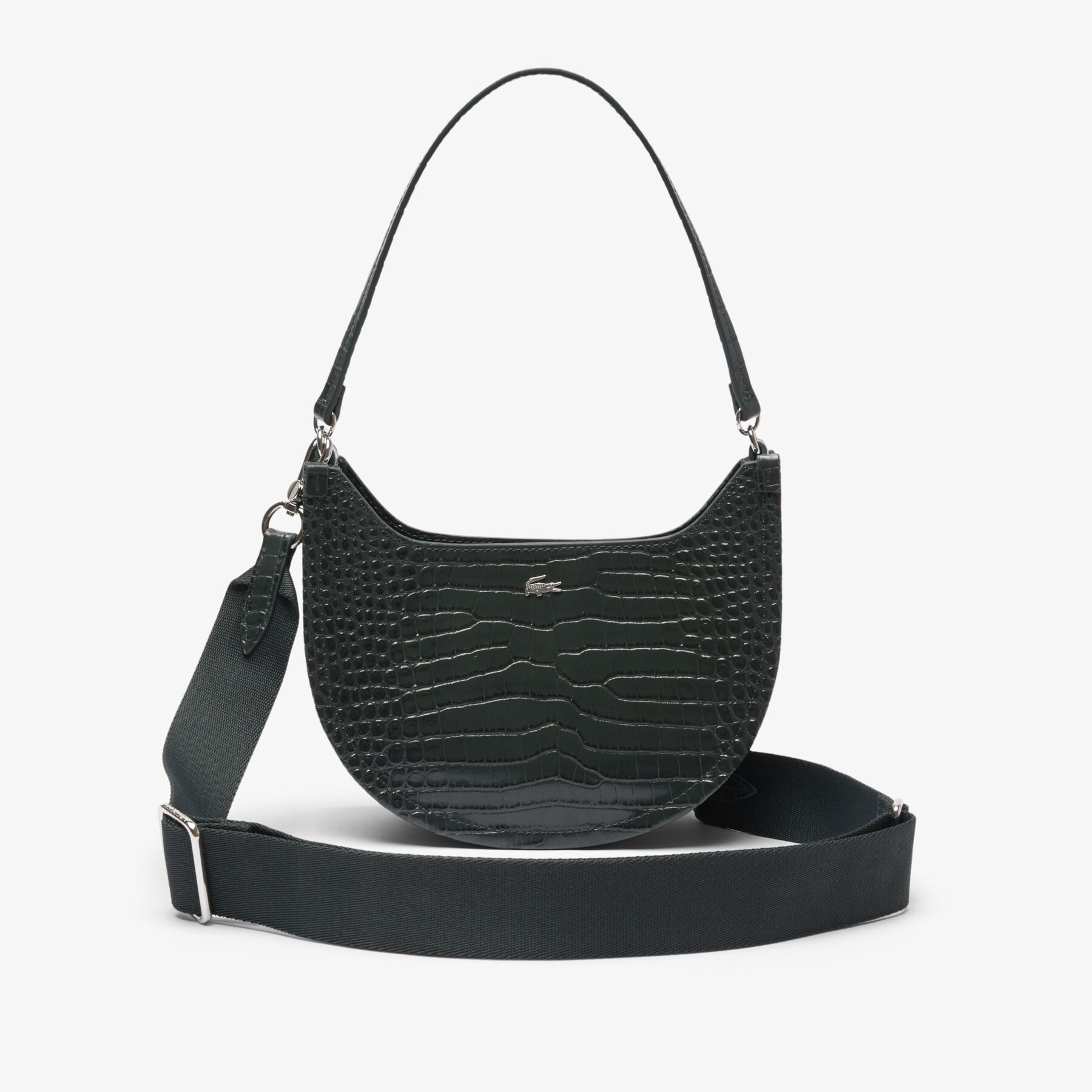 Small Chantaco Embossed Leather Half Moon Bag