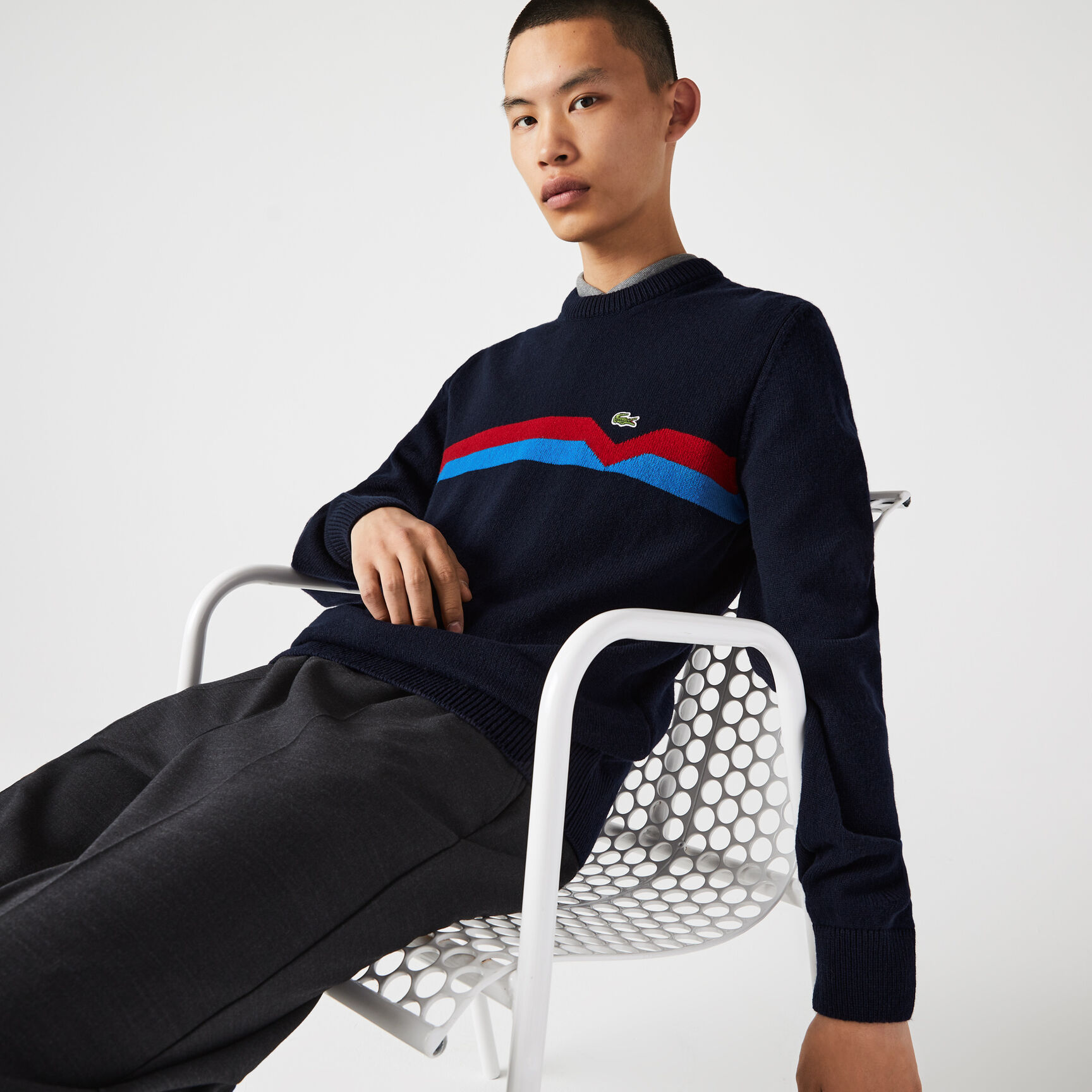 كنزة صوفية مخططة صنع في فرنسا للرجال