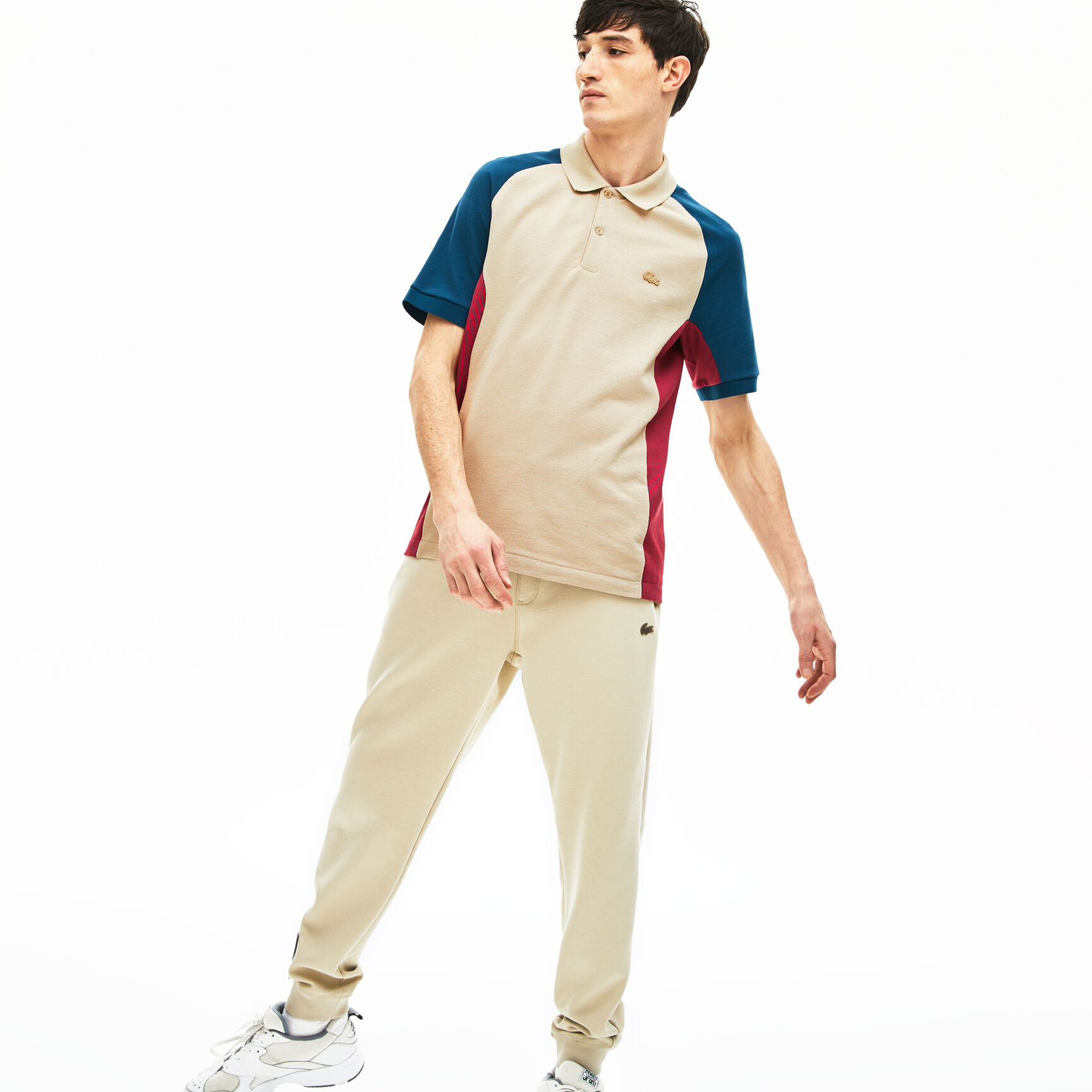 قميص بولو من البيكيه بألوان متعددة من مجموعة Lacoste Colourblock للرجال قميص بولو من البيكيه بألوان متعددة من مجموعة Lacoste Colourblock للرجال