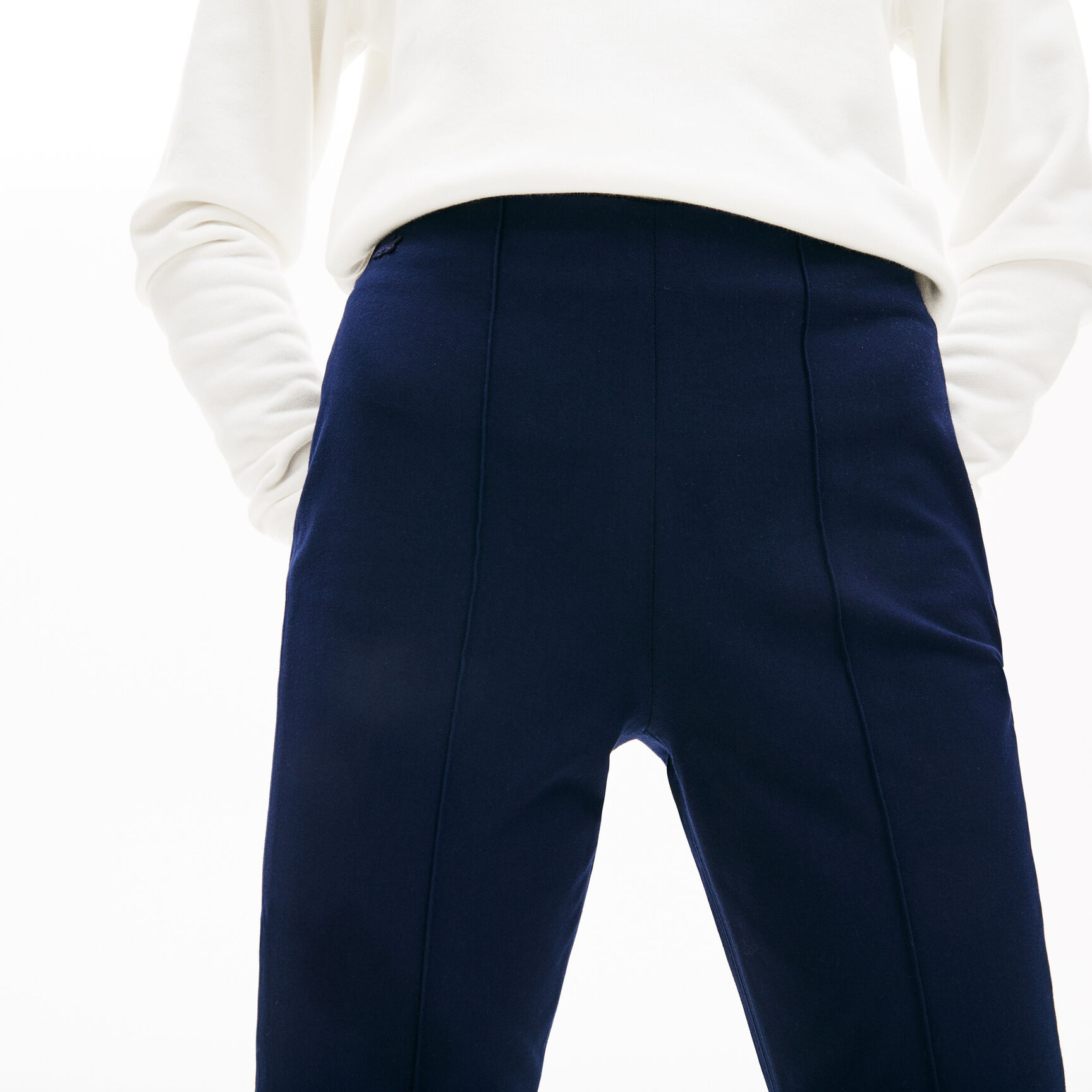 Women's Pleated Stretch Cotton Leggings