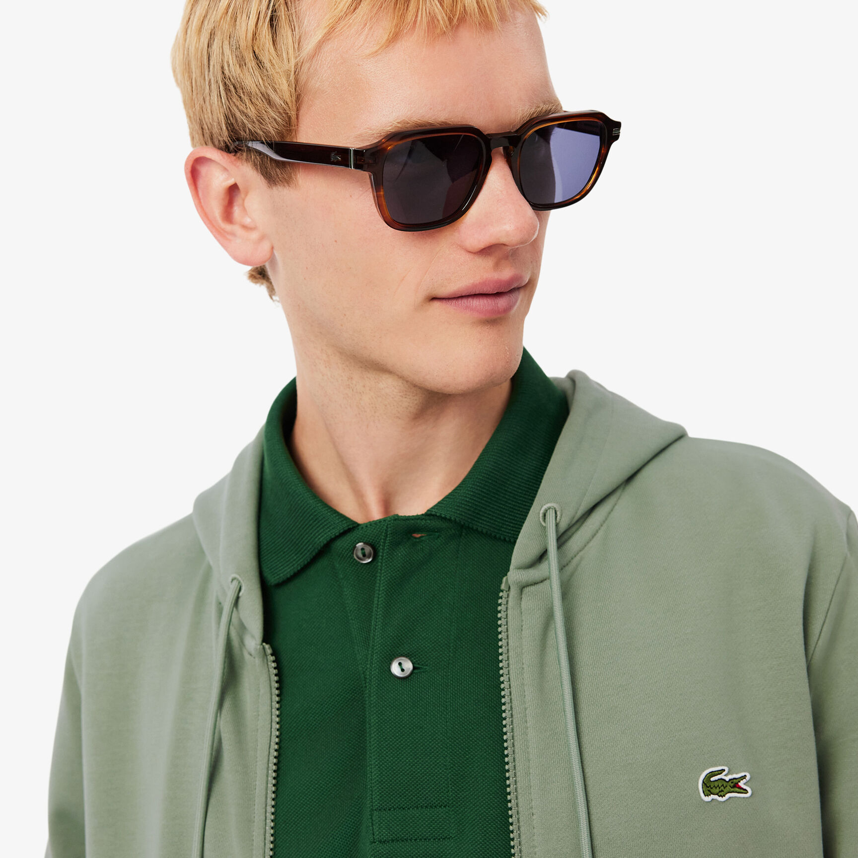 Classic Fit Zipped Fleece Sweatshirt