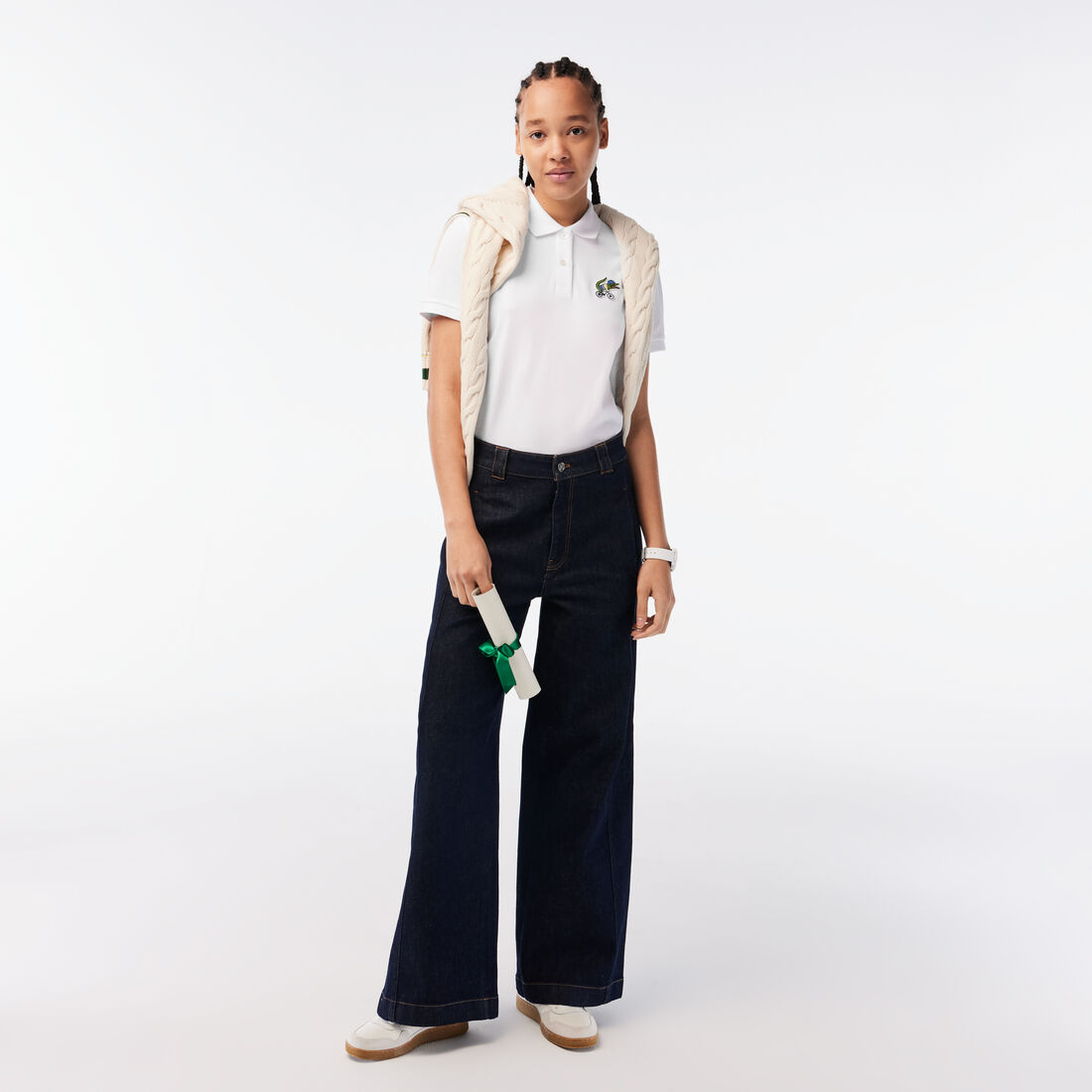 Women's Lacoste x Netflix Crocodile Show Print Polo Shirt Women's Lacoste x Netflix Crocodile Show Print Polo Shirt