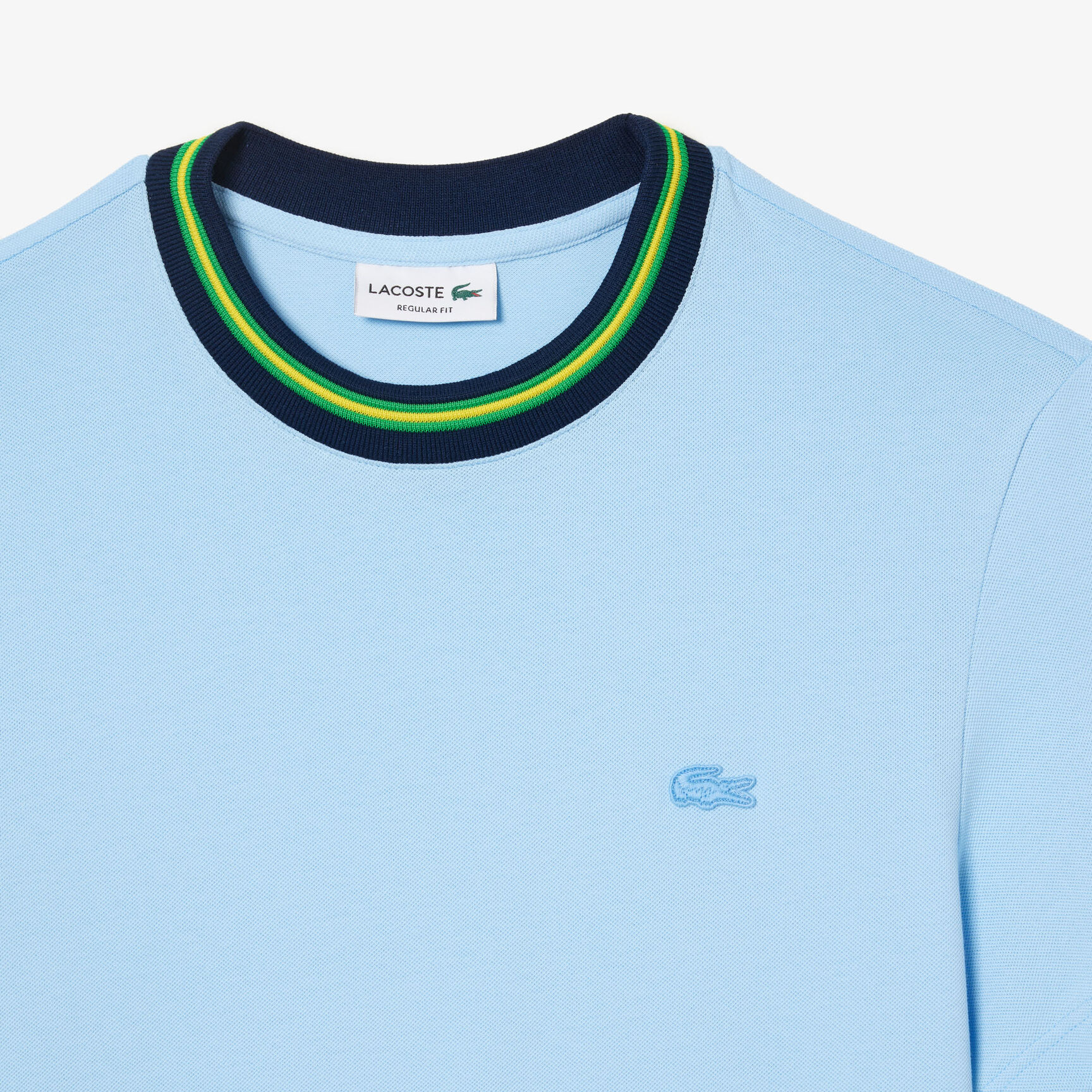 Stripe Collar Stretch Pique T-shirt