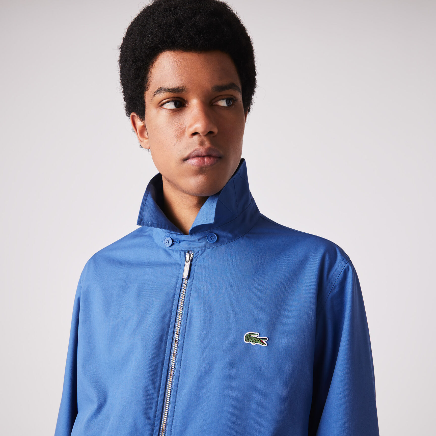 Men's Short Zippered Organic Cotton Gabardine Jacket