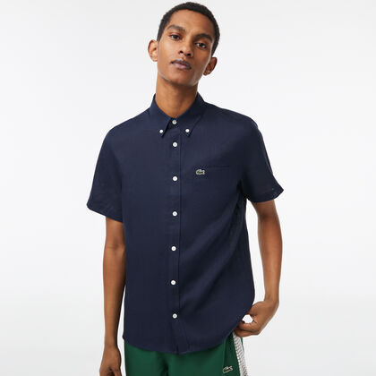 Men's Lacoste Short Sleeve Linen Shirt