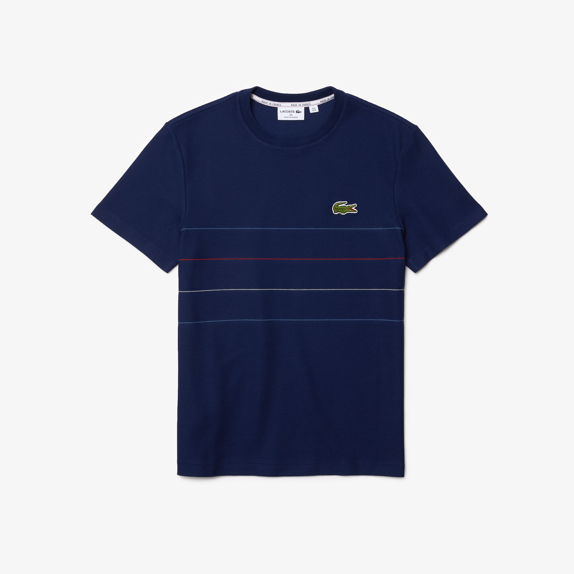 Men’s Made In France Textured Striped Organic Cotton T-shirt Men’s Made In France Textured Striped Organic Cotton T-shirt