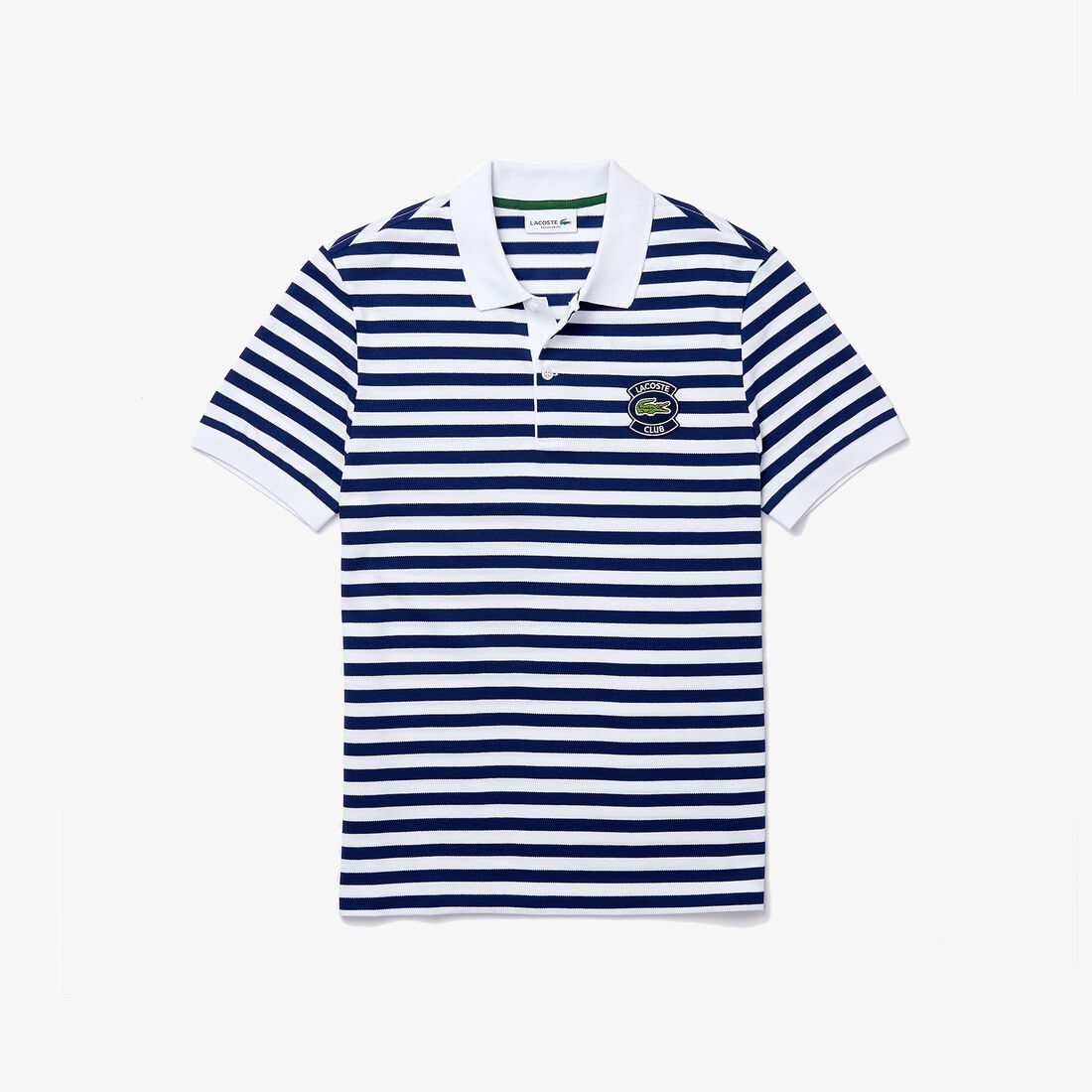 Men’s Lacoste Badge Regular Fit Striped Cotton Piqué Polo Men’s Lacoste Badge Regular Fit Striped Cotton Piqué Polo