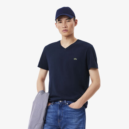 Men's V-neck Pima Cotton Jersey T-shirt