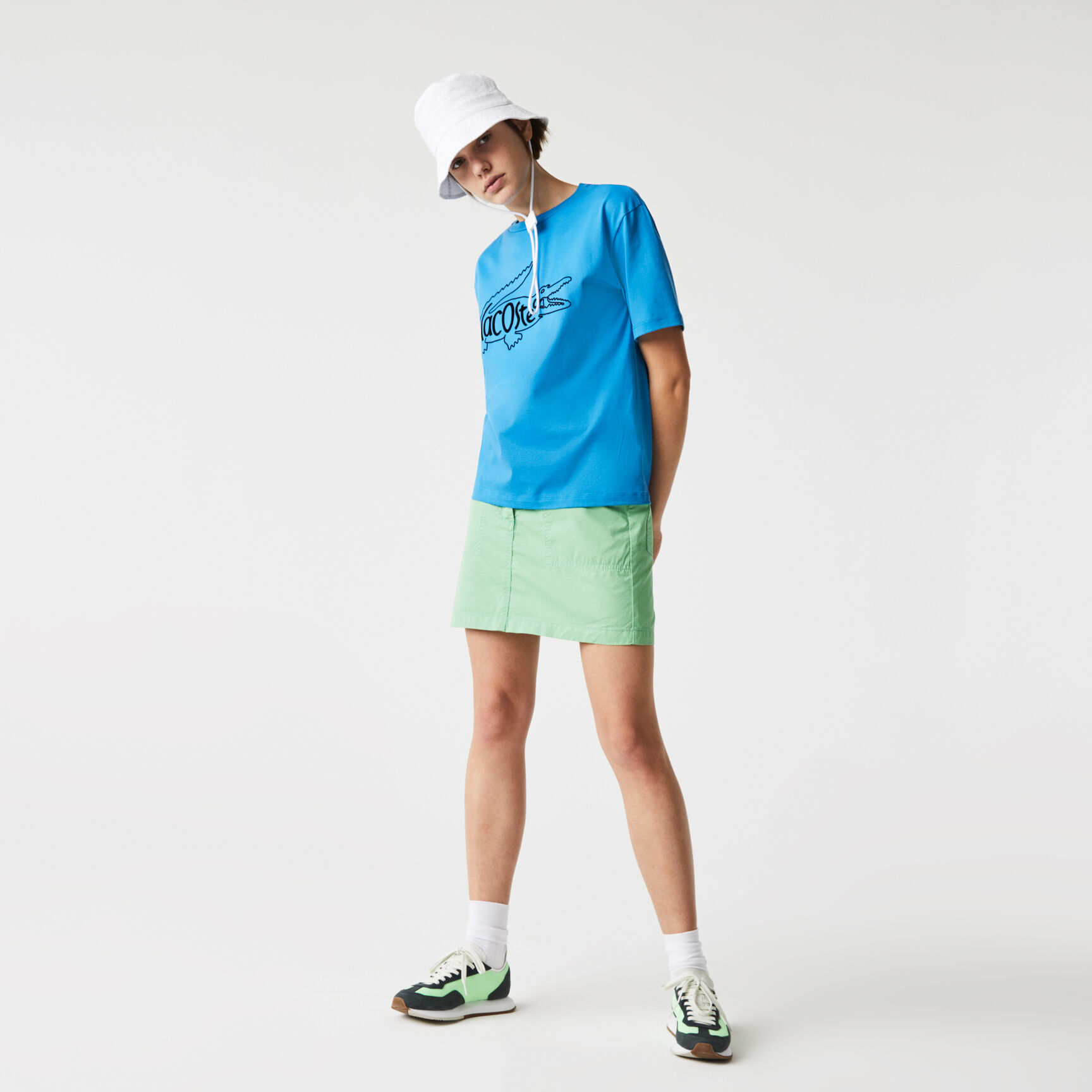 Women&rsquo;s Crew Neck Crocodile Print Cotton T-shirt