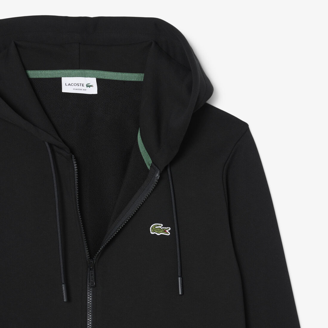 lacoste classic fit zipped fleece sweatshirt