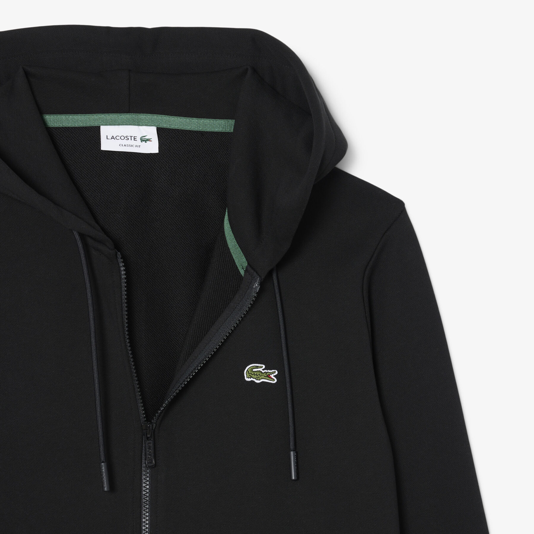 lacoste classic fit zipped fleece sweatshirt