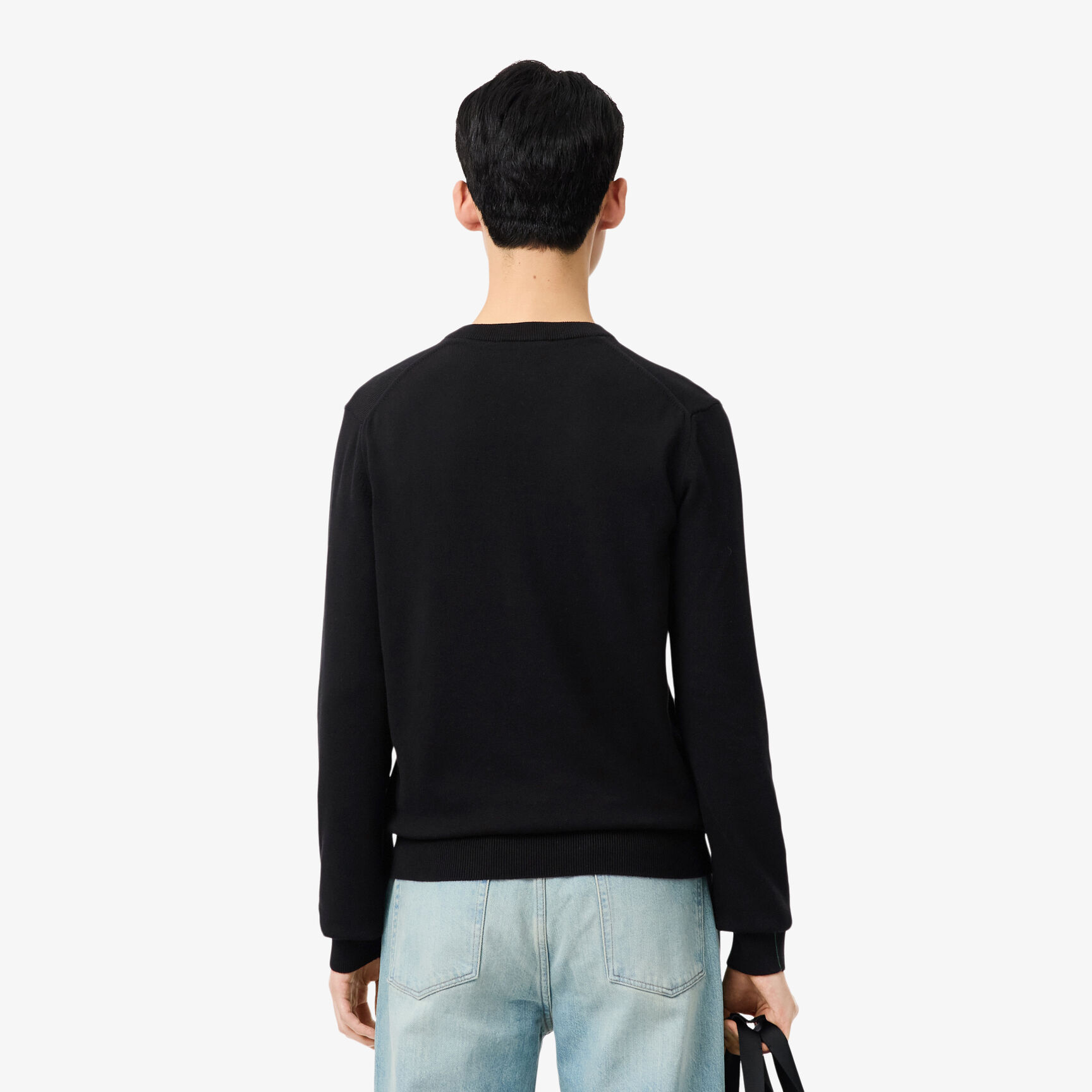 Monochrome Cotton V-neck Sweater