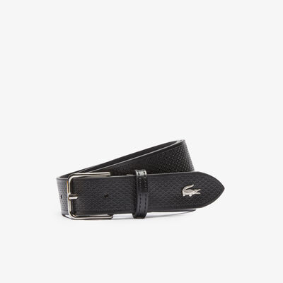 Men's Metal Crocodile Stitched Leather Belt