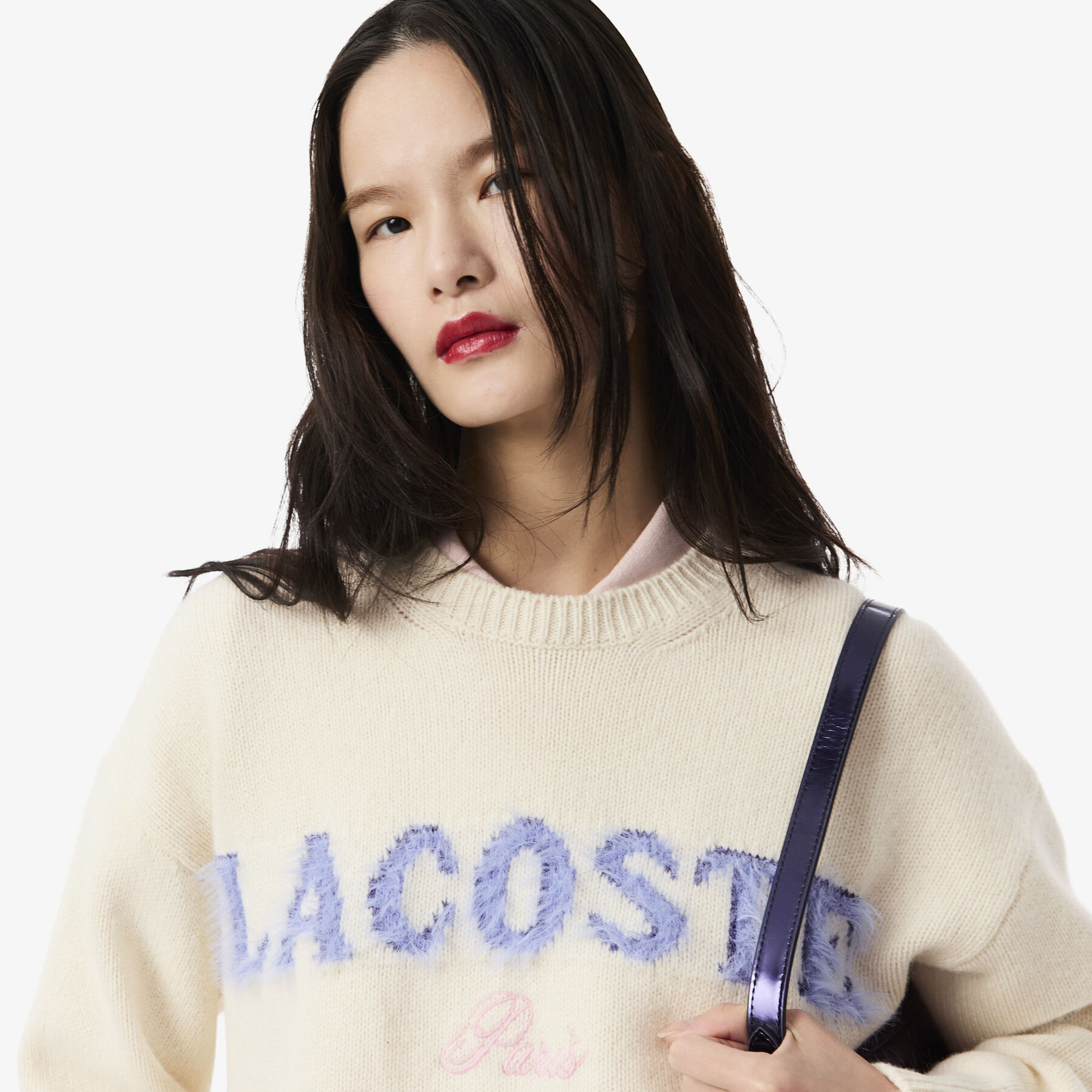 Intarsia Branded Carded Wool Sweater