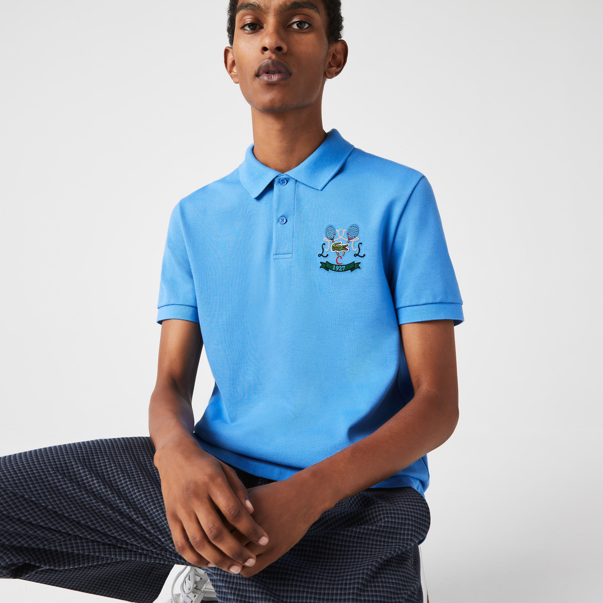 Buy Men s Lacoste Regular Fit Tennis Embroidery Cotton Piqu Polo