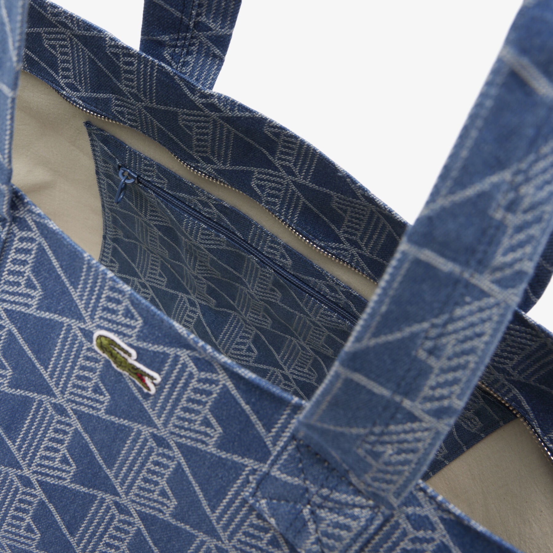 lacoste xxl summer pack jacquard motif tote