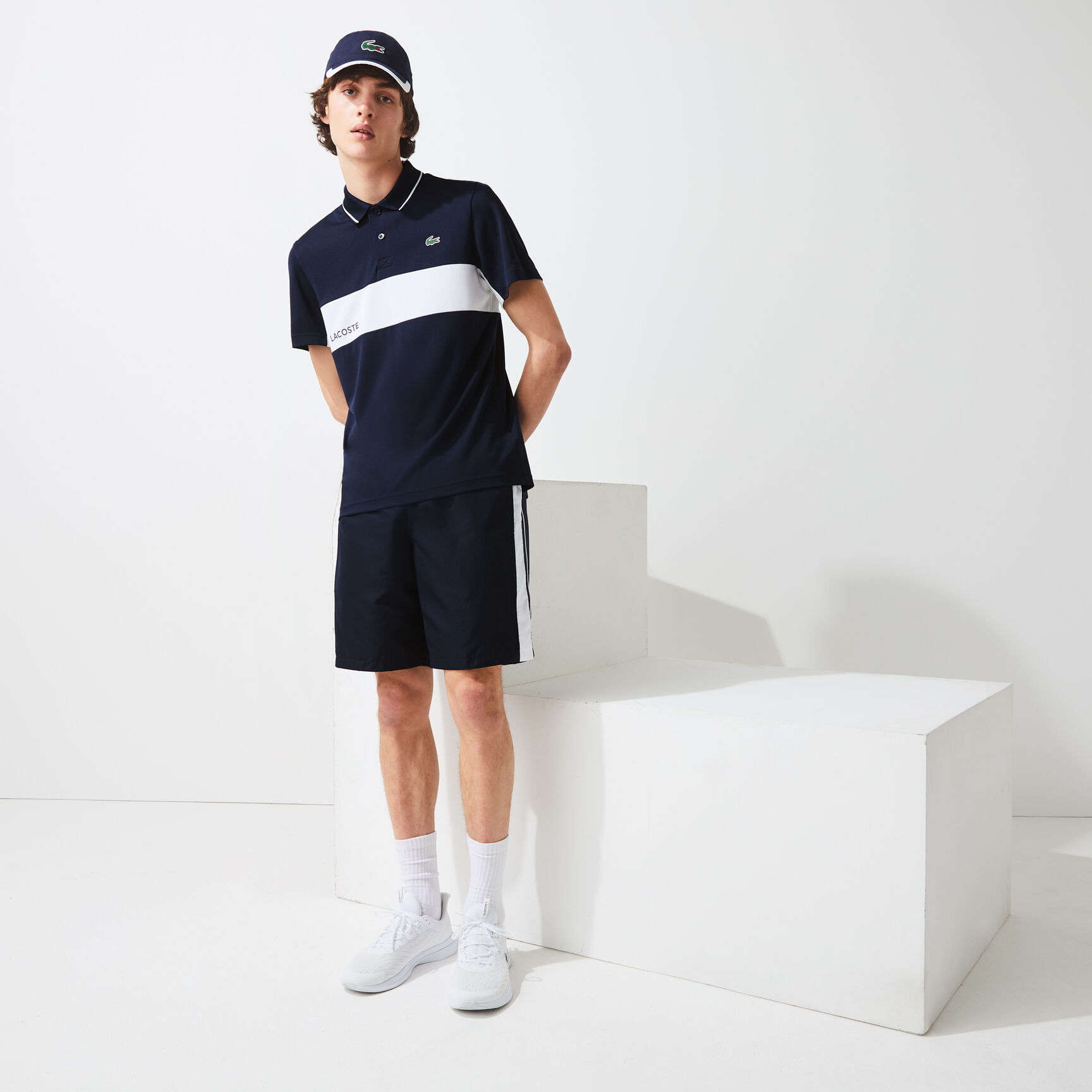Men&rsquo;s Lacoste SPORT Colourblock Breathable Resistant Polo Shirt
