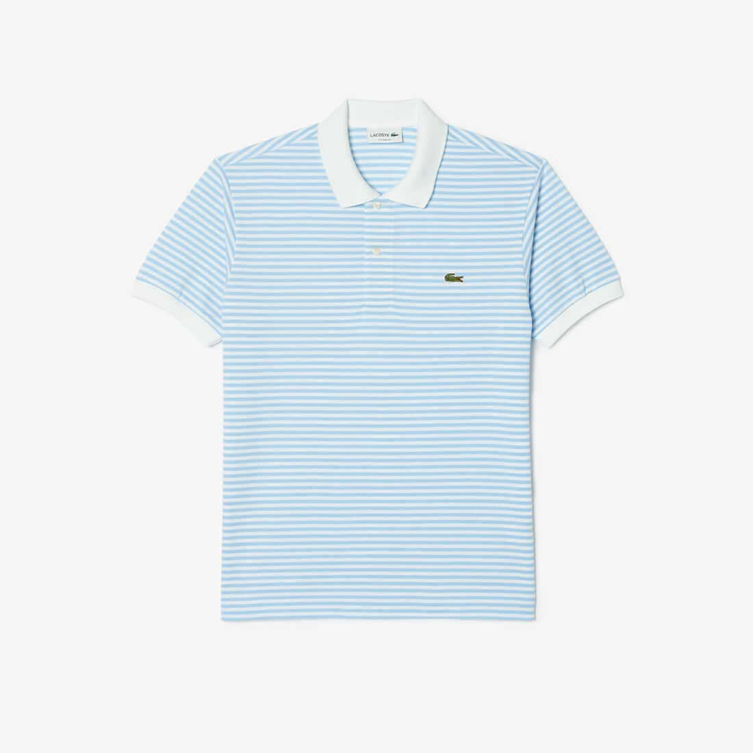 Classic Fit L.12.12 Striped Petit Pique Polo Shirt Classic Fit L.12.12 Striped Petit Pique Polo Shirt