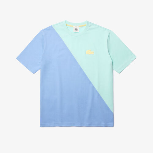Unisex Lacoste Live Loose Fit Bicolour Cotton T-shirt