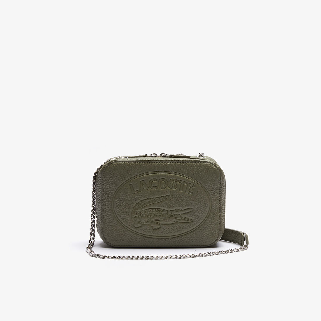 Women’s Croco Crew Grained Leather Zip Shoulder Bag