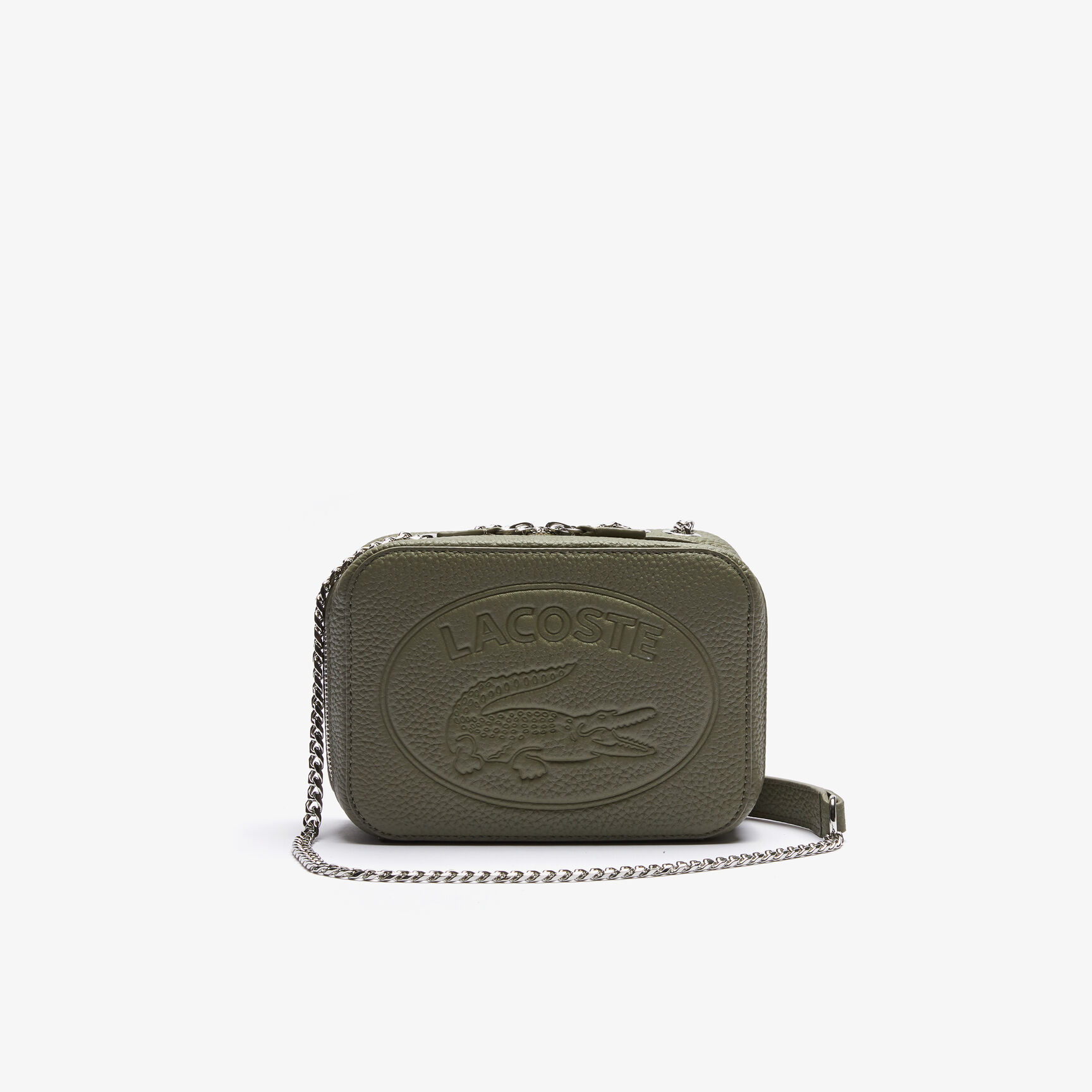 حقيبة كتف بسحاب من الجلد المحبب مجموعة Croco Crew للنساء