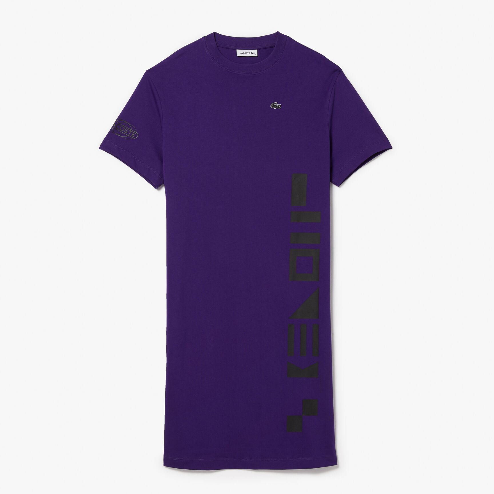 فستان لاكوست بتصميم تيشيرت قطن جيرسيه بطبعة بحرية للنساء فستان لاكوست بتصميم تيشيرت قطن جيرسيه بطبعة بحرية للنساء