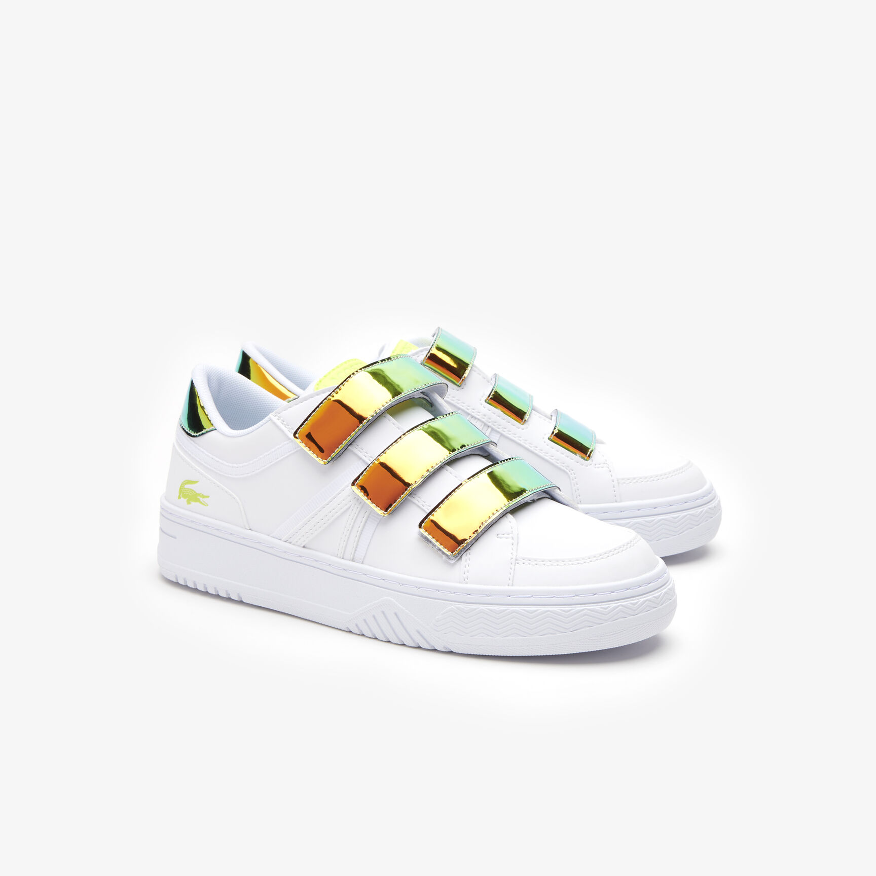 سنيكرز لاكوست L001 من خامات صناعية مقسم بألوان للرضع