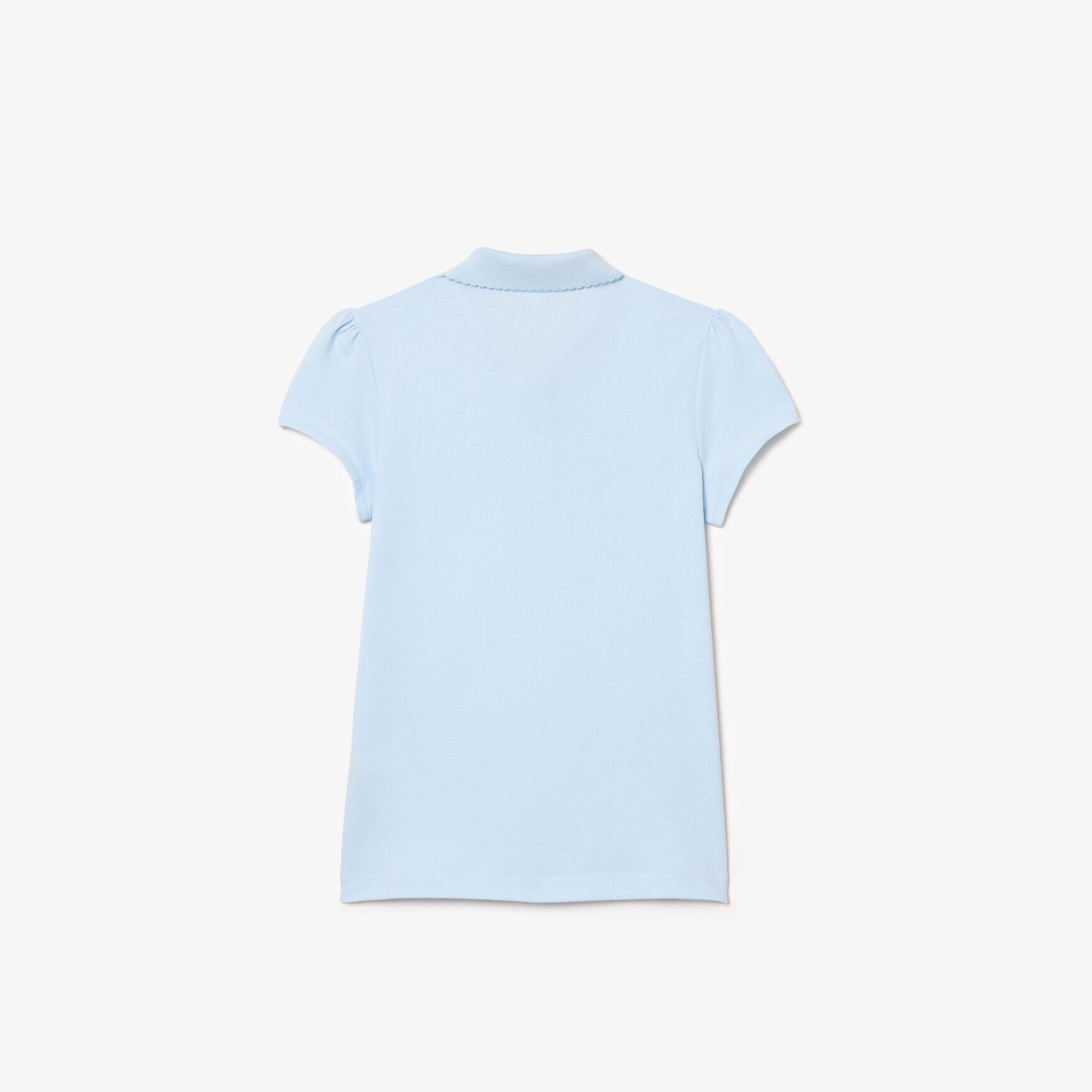 Scalloped Collar Mini Pique Polo Shirt