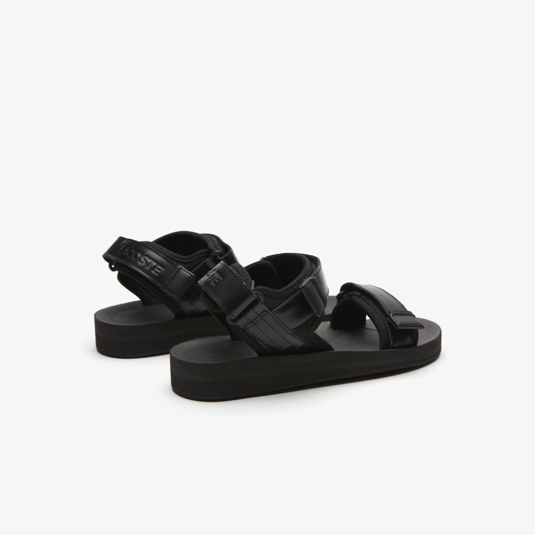 lacoste women s suruga leather and textile sandals