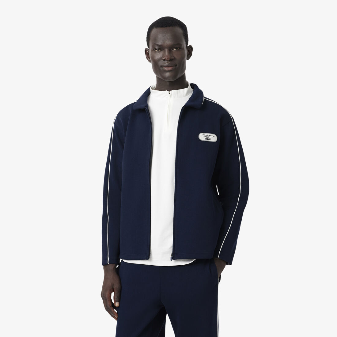Tennis Heritage Zipped Badge Accent Sweatshirt lacoste tennis heritage zipped badge accent sweatshirt