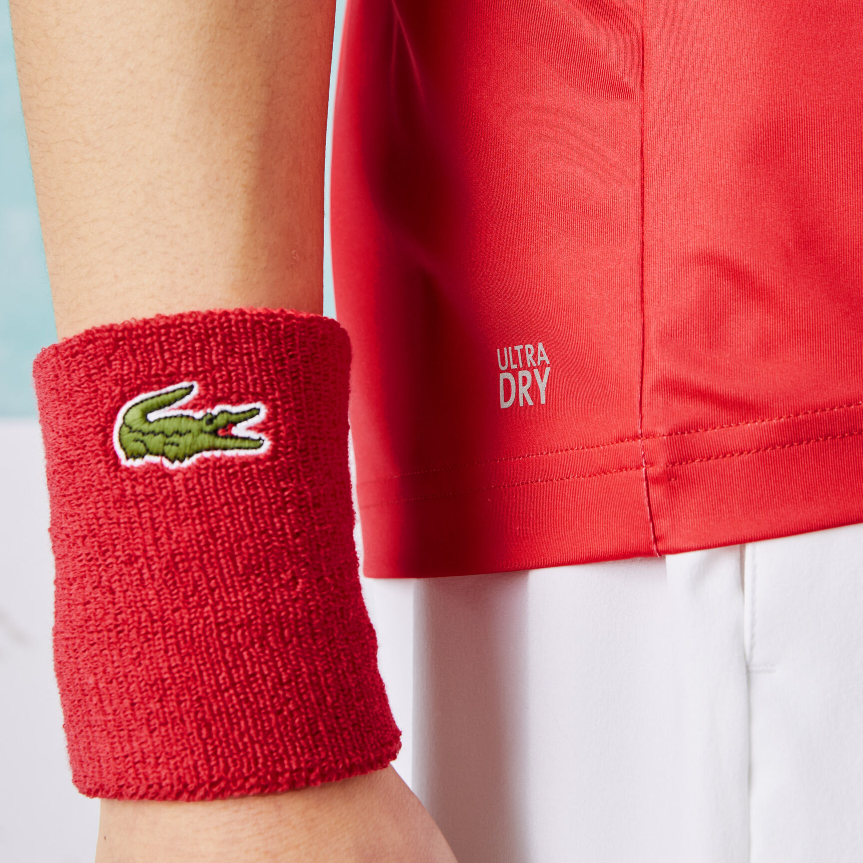 تيشيرت بولو مطاطي مطبوع للرجال مجموعة Lacoste SPORT x Novak Djokovic