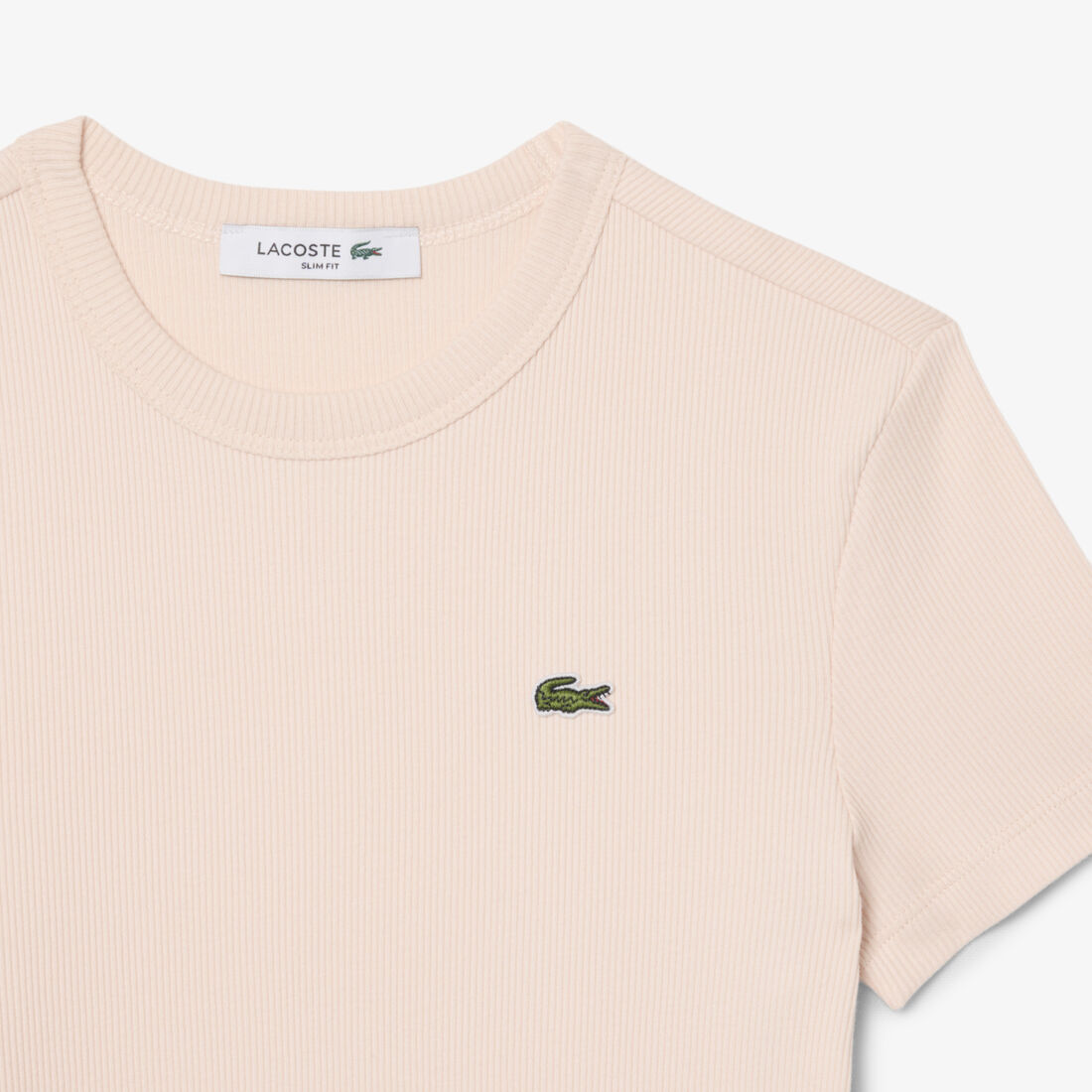 lacoste slim fit ribbed cotton t shirt