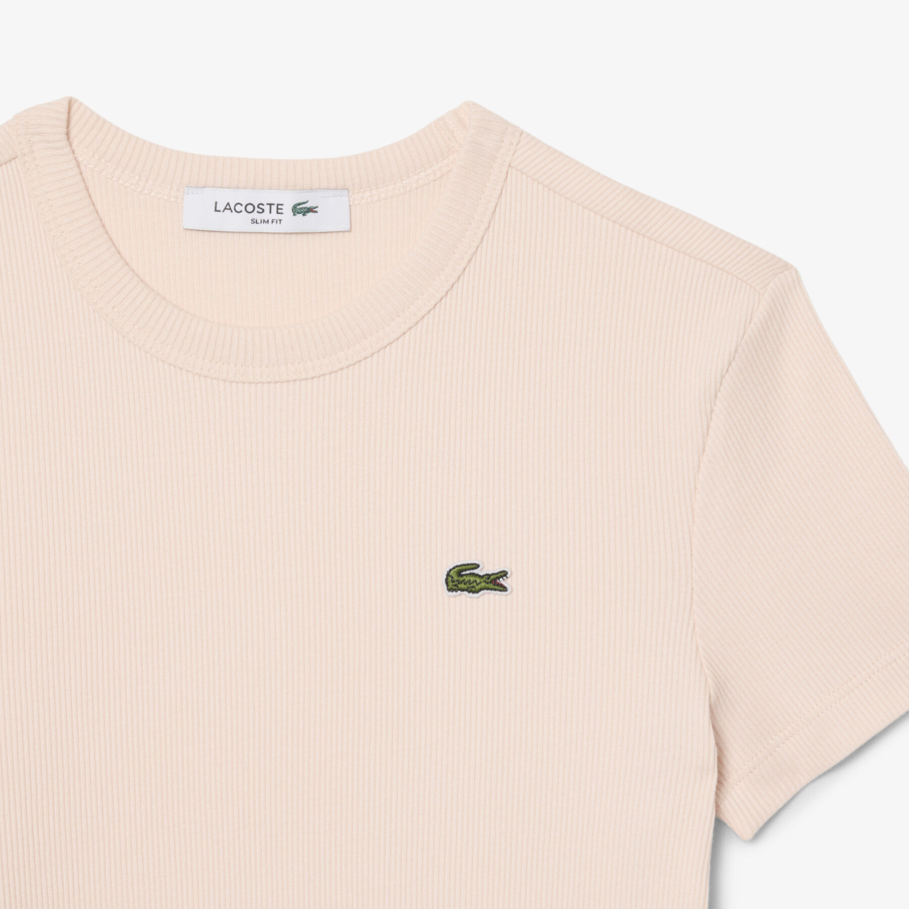 lacoste slim fit ribbed cotton t shirt
