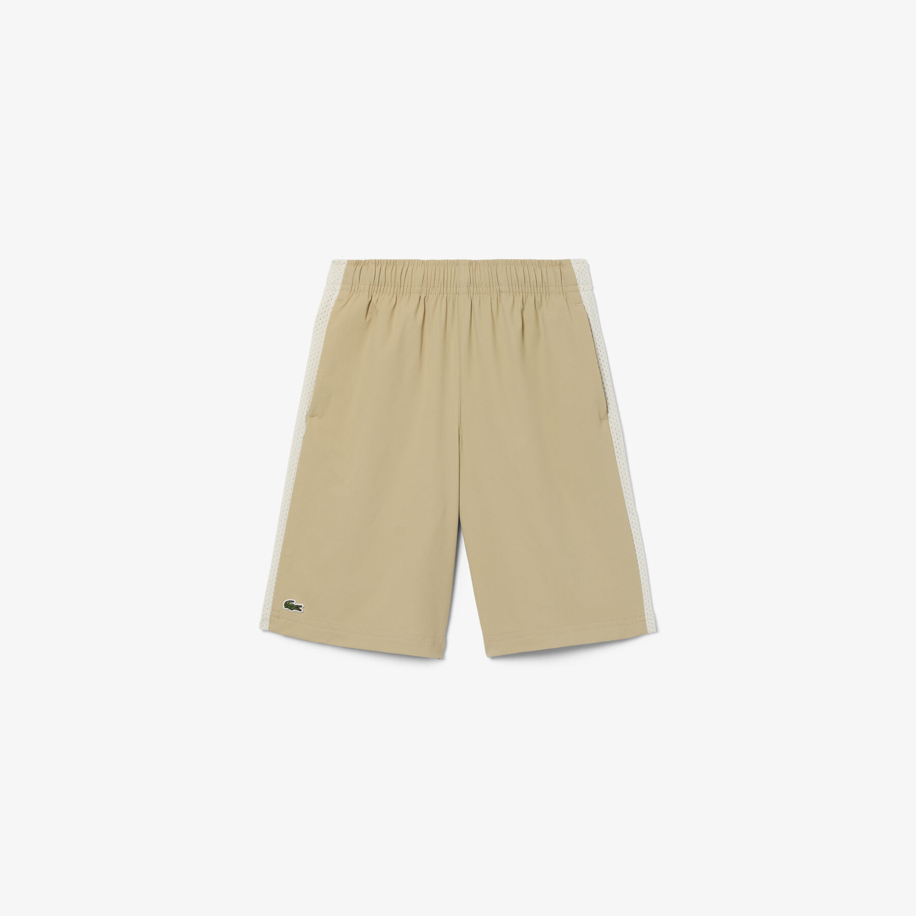 lacoste mesh panel taffeta shorts