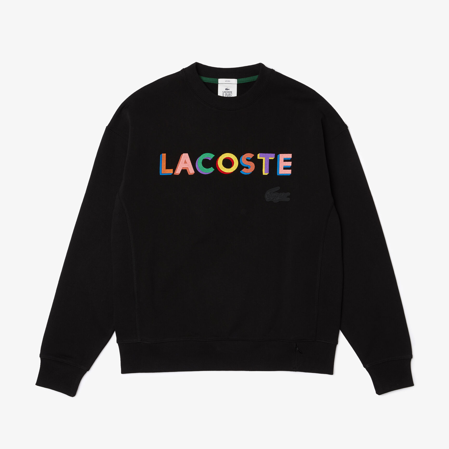 Unisex Lacoste L!VE Loose Fit Embroidered Fleece Sweatshirt