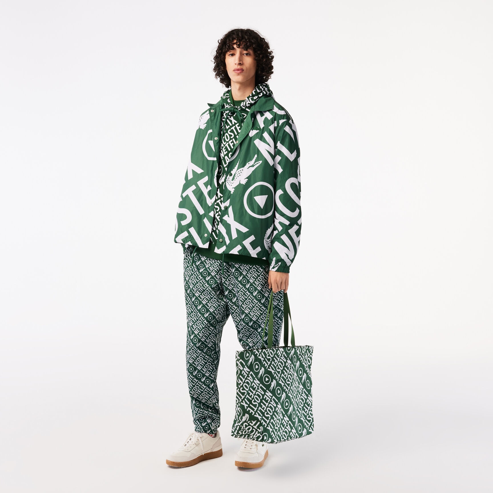جاكيت بولو بنقشة للجنسين مجموعة Lacoste x Netflix جاكيت بولو بنقشة للجنسين مجموعة Lacoste x Netflix