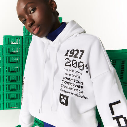 Women's Lacoste L!ve Collab Minecraft Oversized Fleece Hoodie