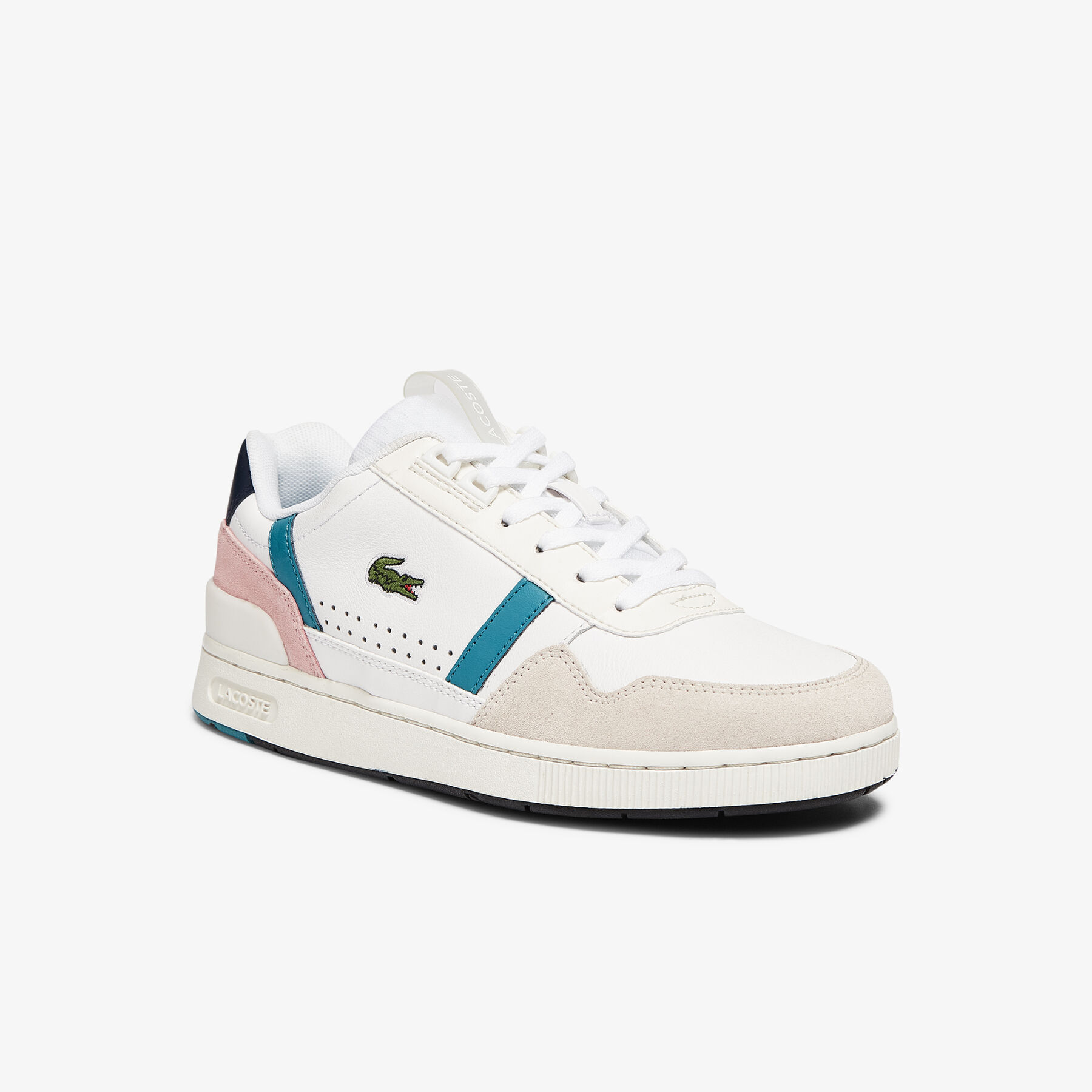 lacoste women s t clip leather and synthetic trainers