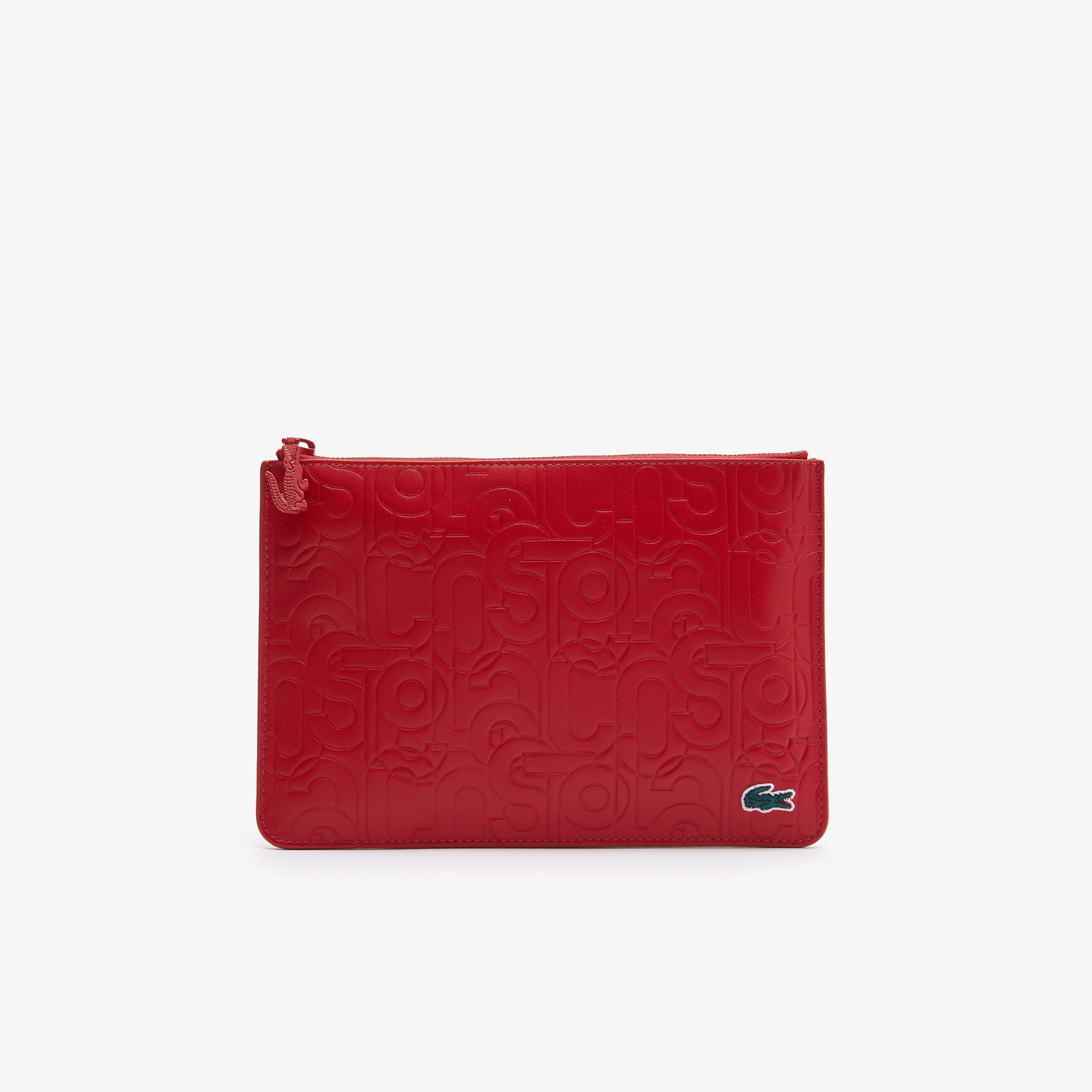 Women’s Lacoste Large Embossed Leather Zip Clutch Women’s Lacoste Large Embossed Leather Zip Clutch
