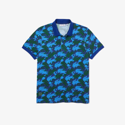 Unisex Lacoste X Minecraft Print Classic Fit Organic Cotton Polo Shirt