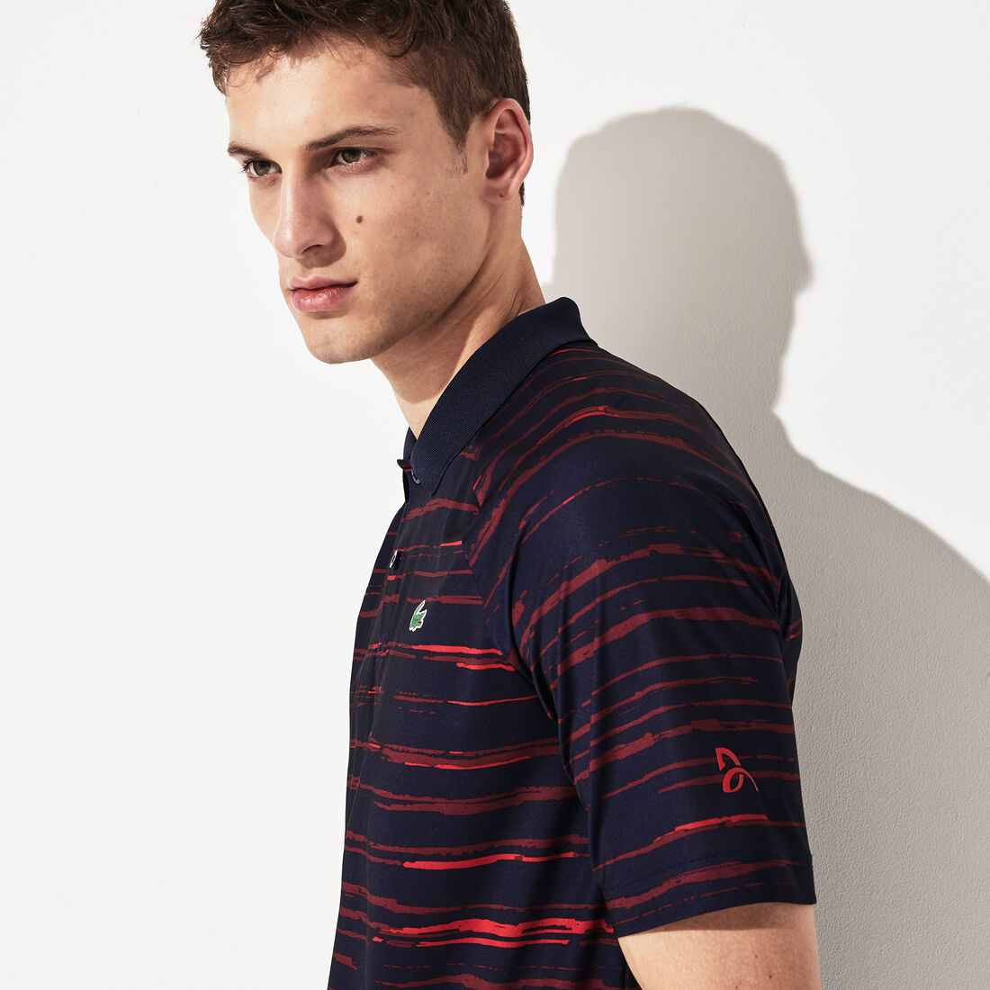 Men's Lacoste SPORT x Novak Djokovic Print Jersey Polo Shirt Men's Lacoste SPORT x Novak Djokovic Print Jersey Polo Shirt