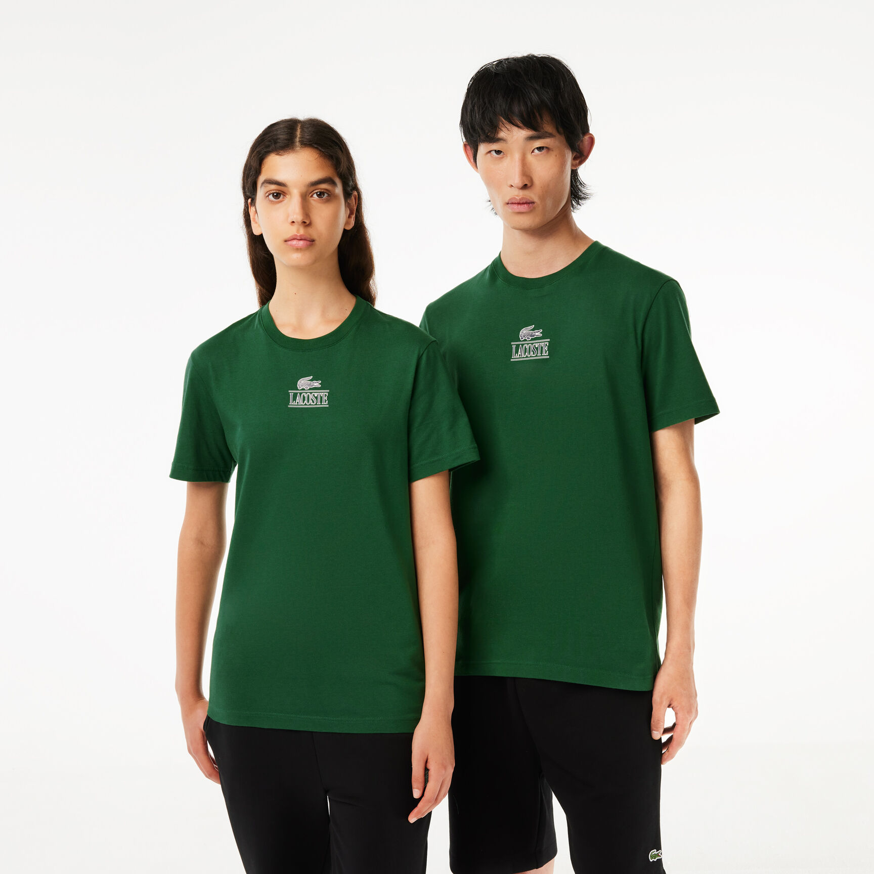 تي شيرت جيرسيه قطن بطبعة مميزة لكلمة Lacoste تي شيرت جيرسيه قطن بطبعة مميزة لكلمة Lacoste