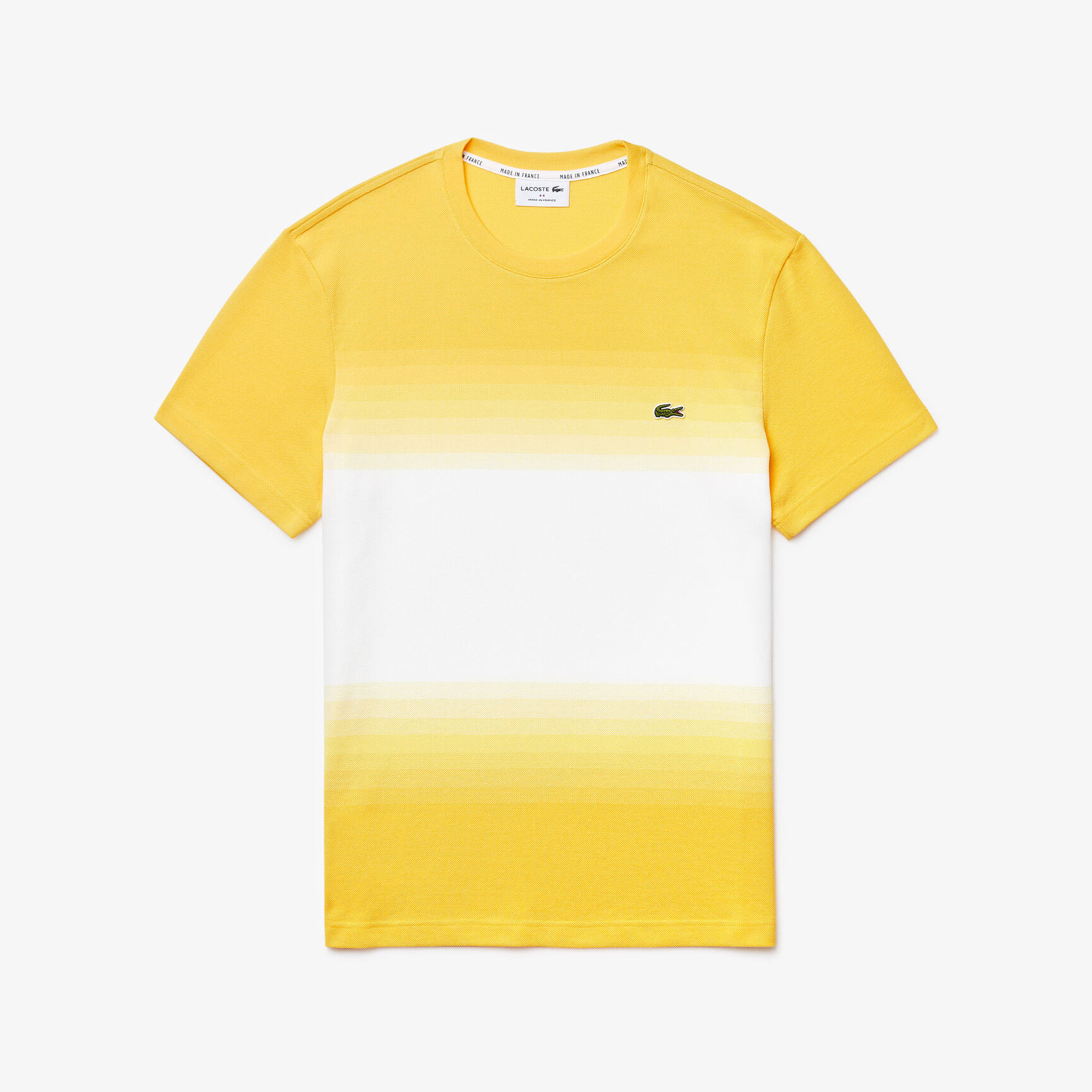 قميص تي-شيرت بفتحة رقبة مستديرة محيك من قطن بيكيه من مجموعة Made in France للرجال