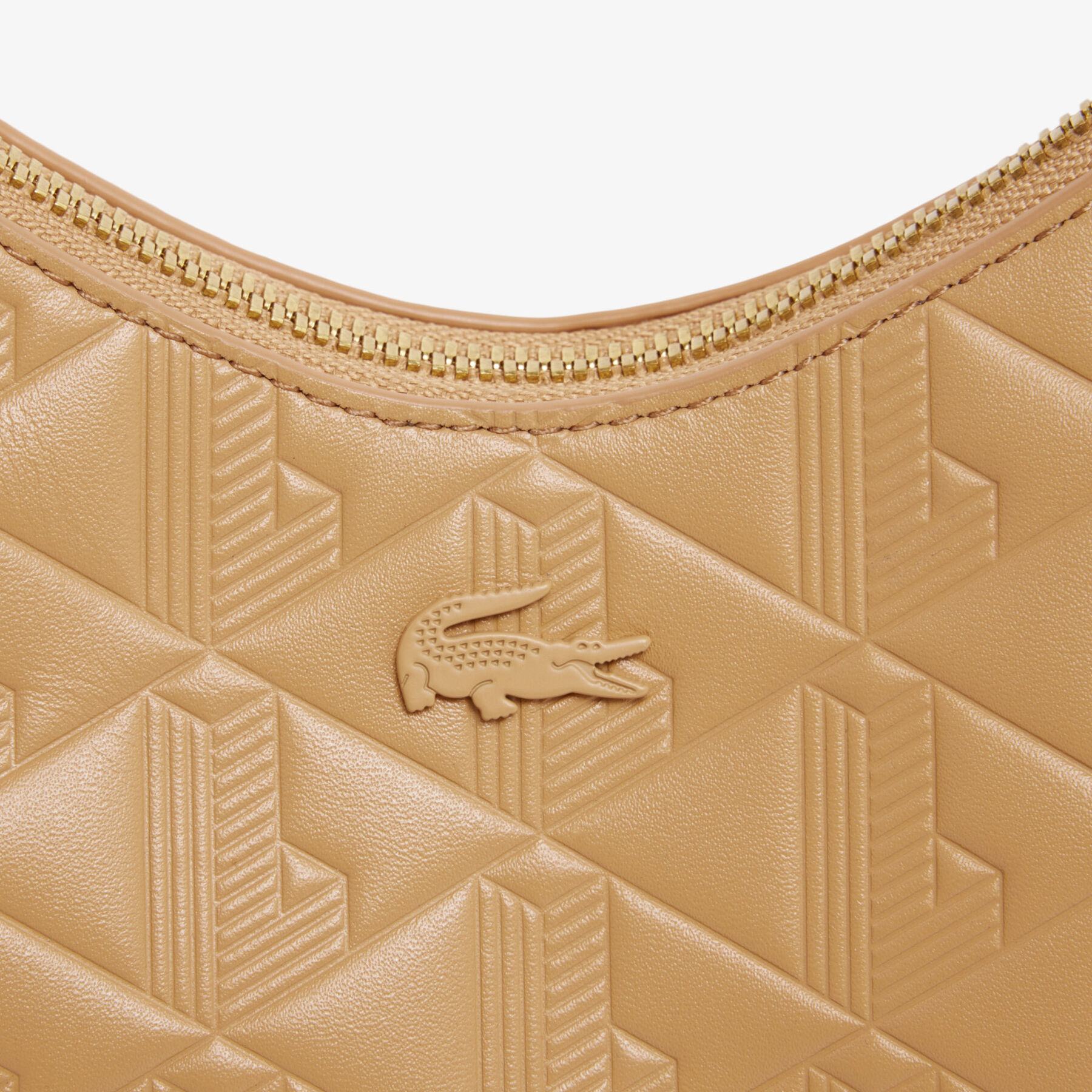 lacoste maheki embossed leather half moon purse