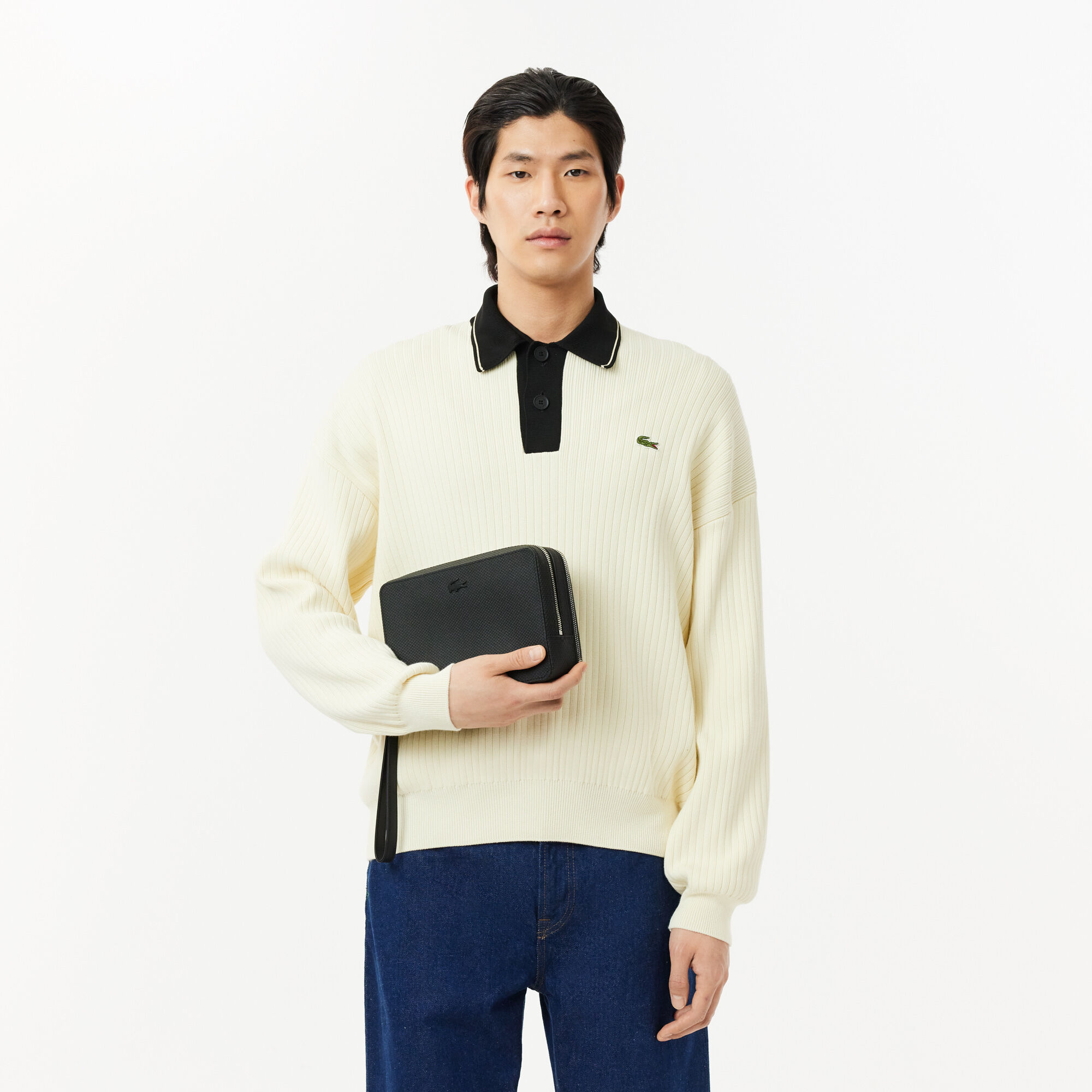 Lacoste chantaco pique leather zip sales