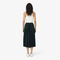 lacoste long pleated elasticated waist skirt